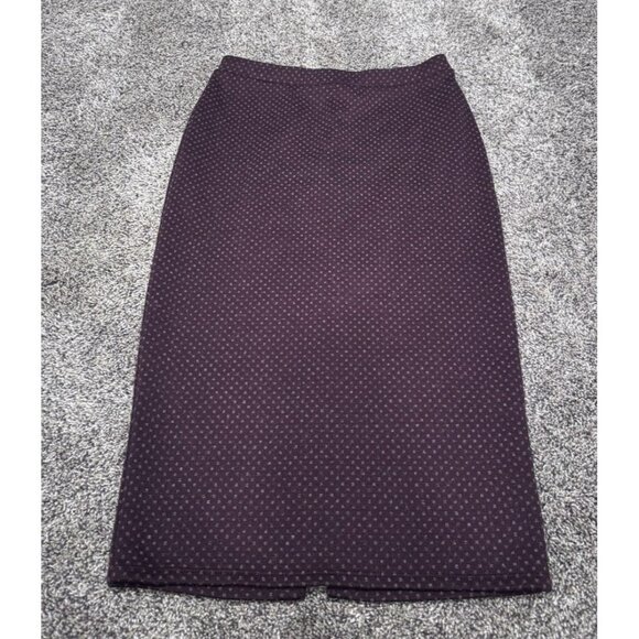 Free People Ludlow Burgandy Polka Dot Curvehuggin Knit Pencil Skirt Sz XS EUC - Picture 2 of 7